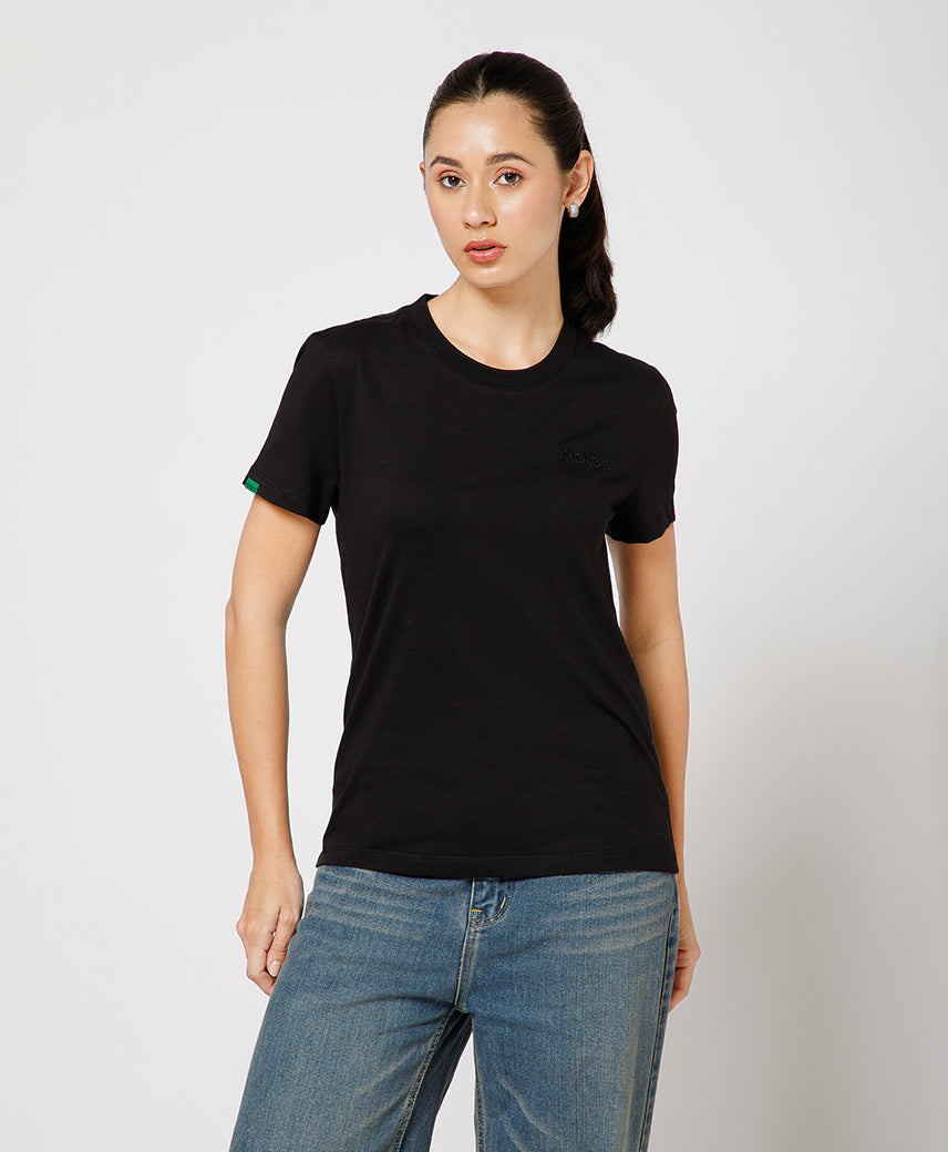 KICKERS WOMEN BLACK T-SHIRTS