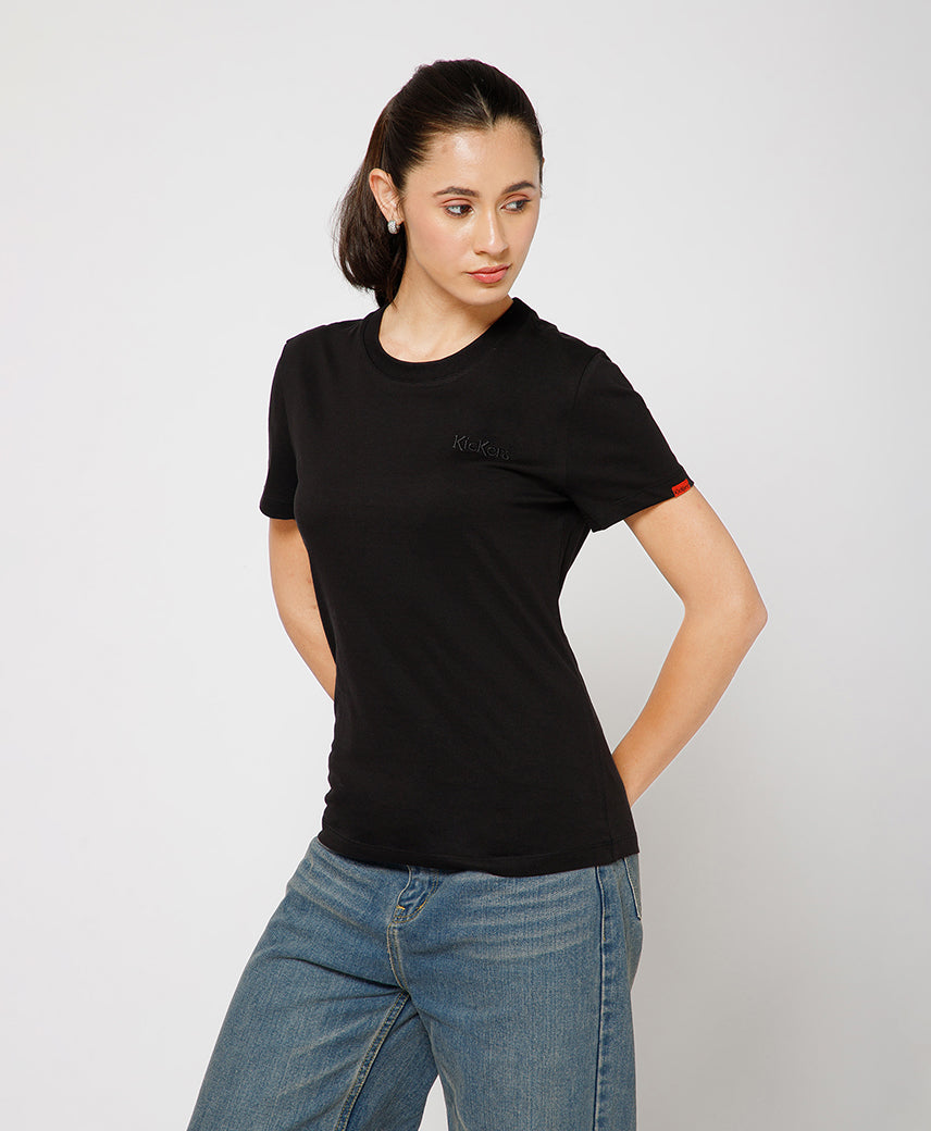 KICKERS WOMEN BLACK T-SHIRTS