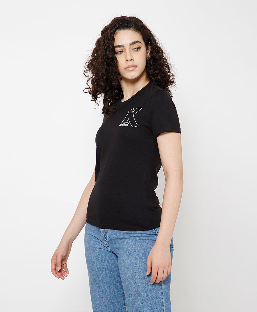 KICKERS WOMEN BLACK T-SHIRTS