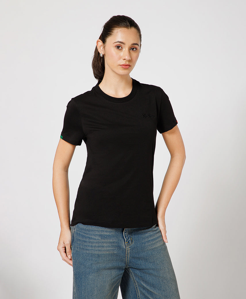 KICKERS WOMEN BLACK T-SHIRTS