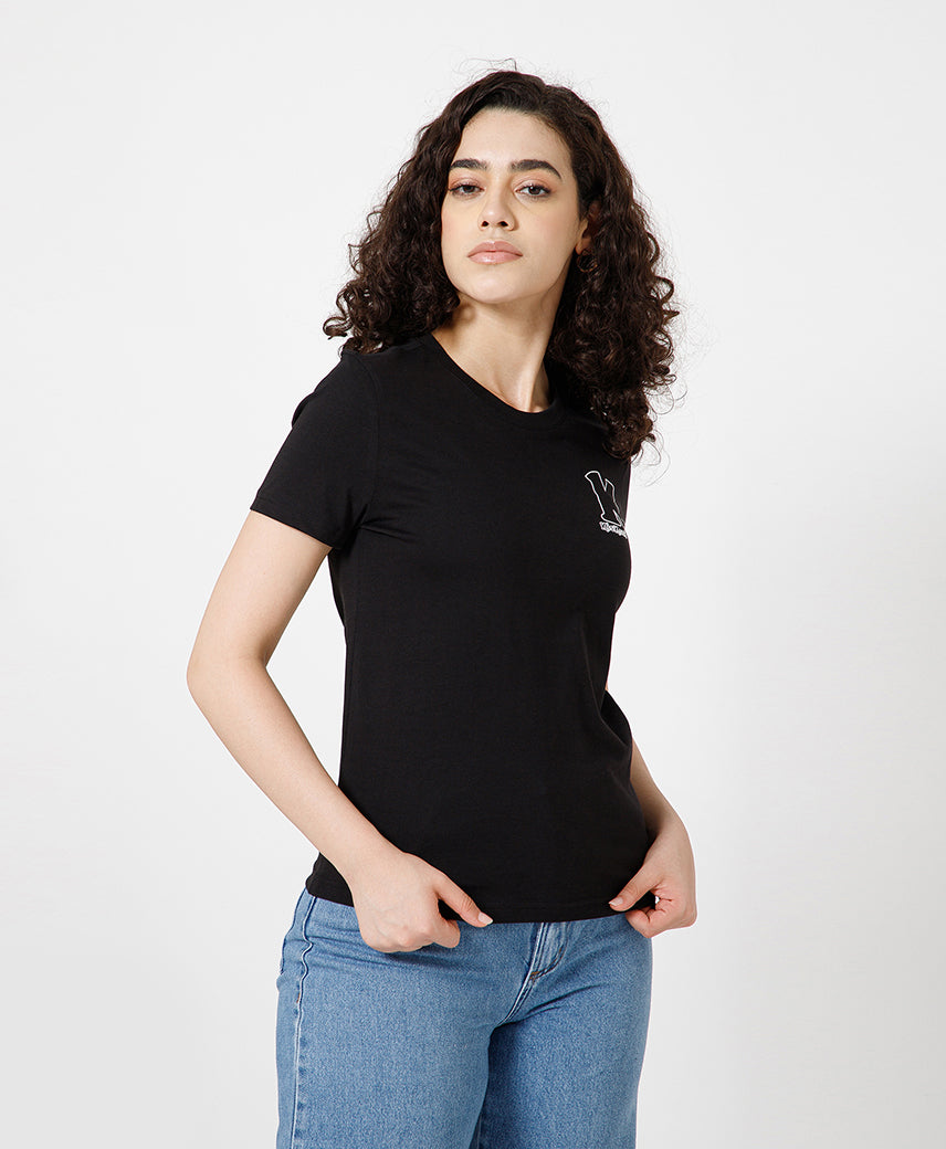 KICKERS WOMEN BLACK T-SHIRTS