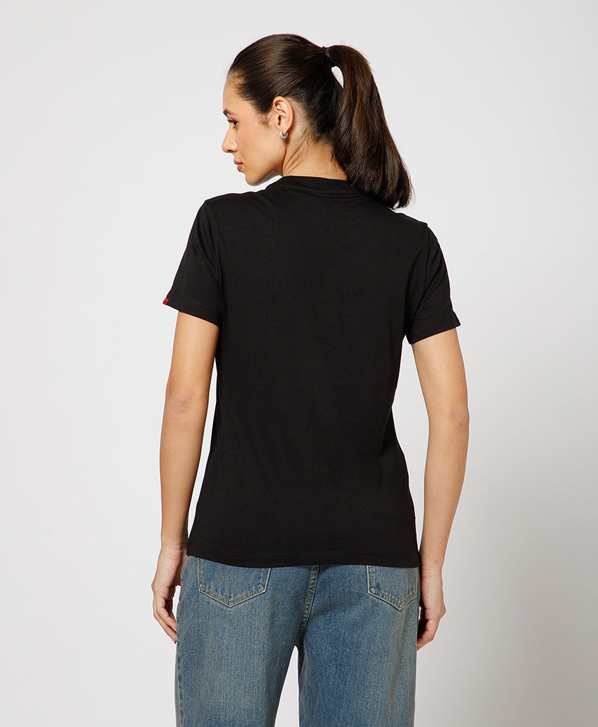 KICKERS WOMEN BLACK T-SHIRTS