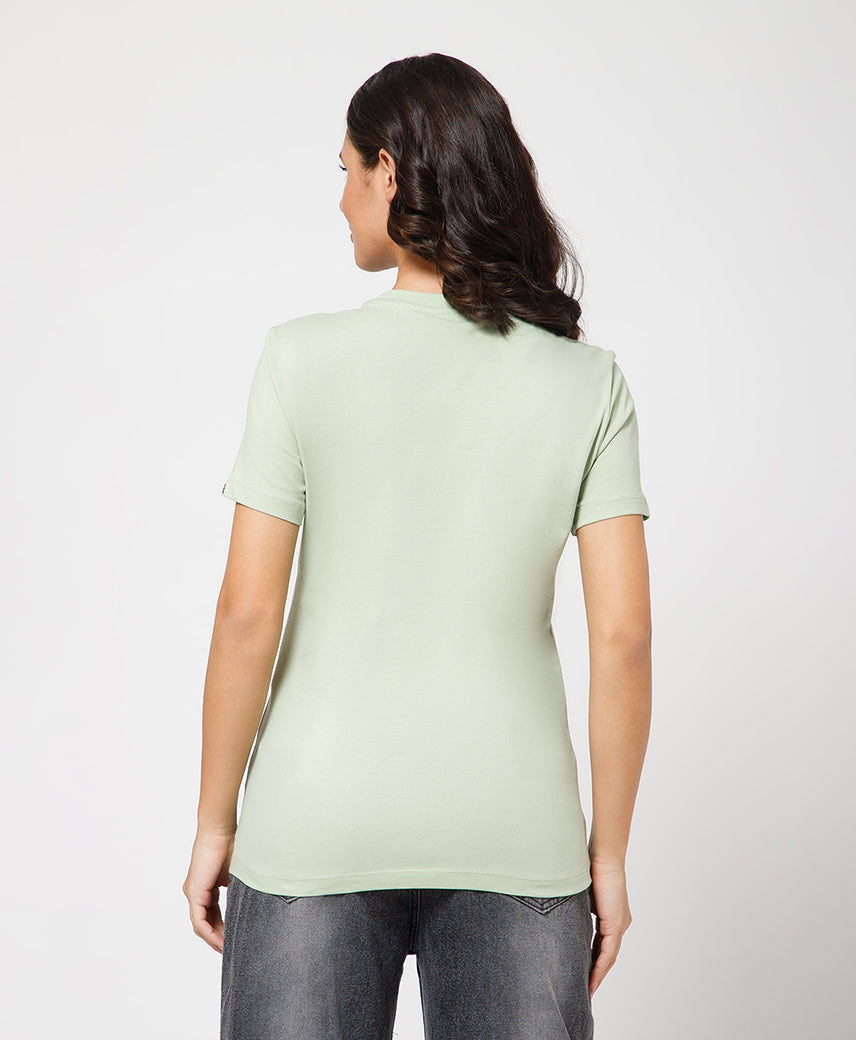 KICKERS WOMEN LIGHT GREEN T-SHIRTS