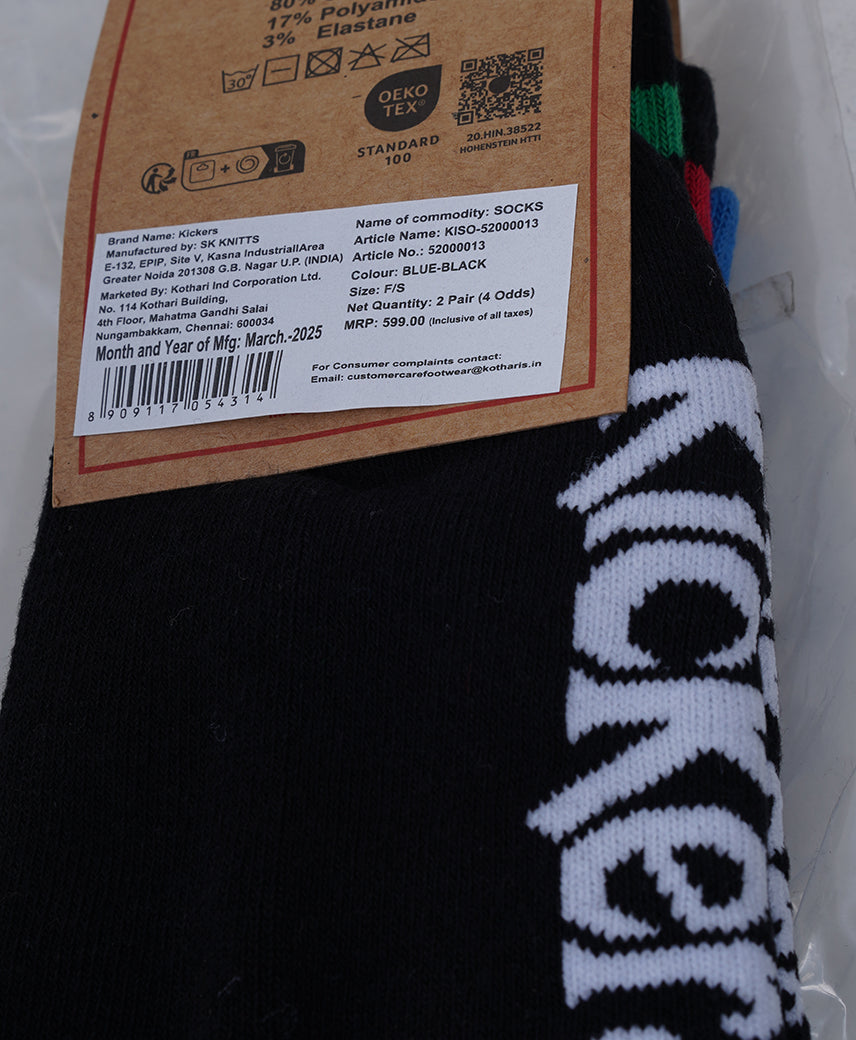 KICKERS MEN BLUE/BLACK SOCKS