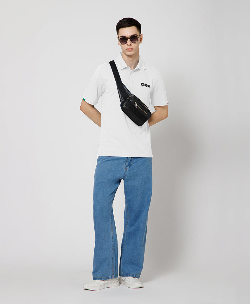 KICKERS MEN WHITE POLO SHIRTS