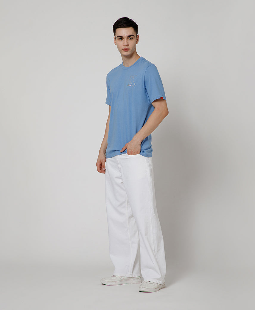 KICKERS MEN BLUE OCEAN T-SHIRTS