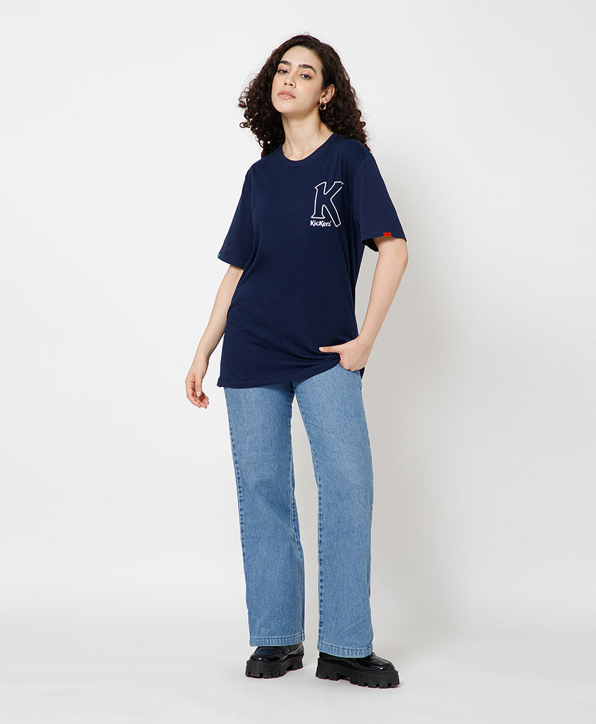 Kickers Navy Graphic Unisex T-Shirt