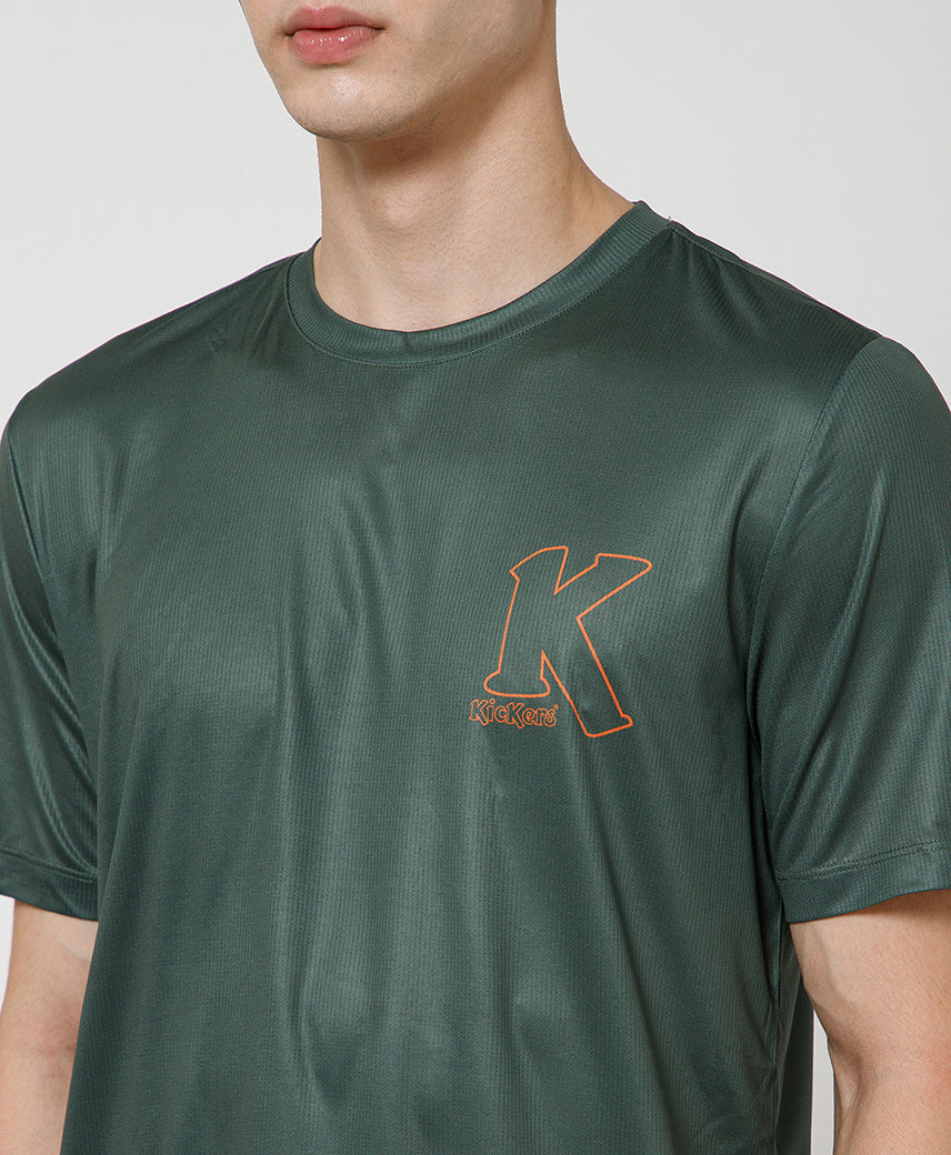 Kickers DARK GREEN Graphic Men T-Shirt