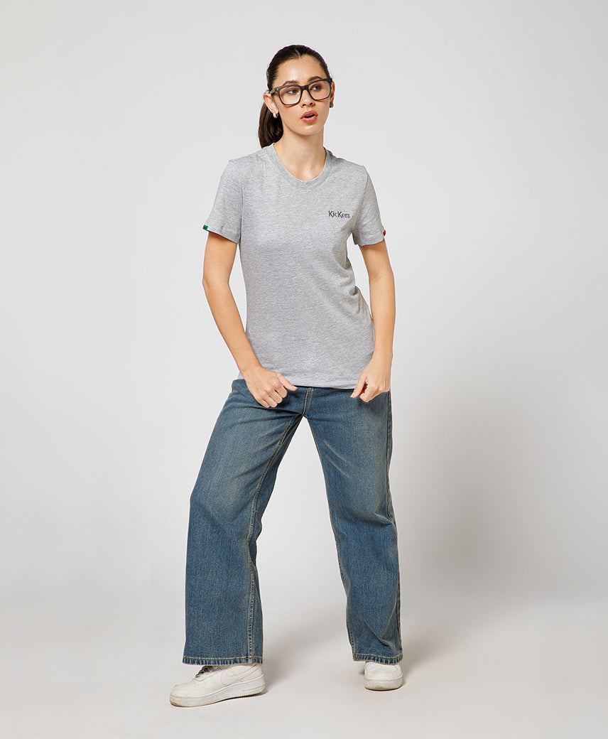 KICKERS WOMEN GREY T-SHIRTS