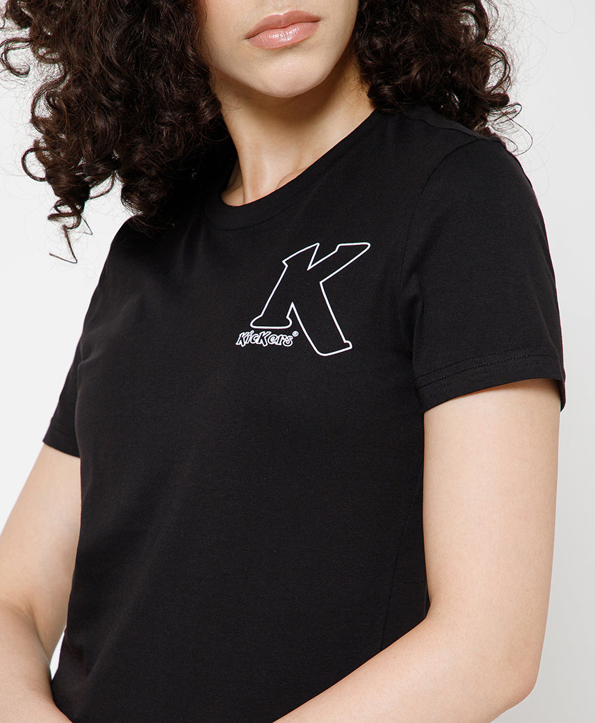 KICKERS WOMEN BLACK T-SHIRTS