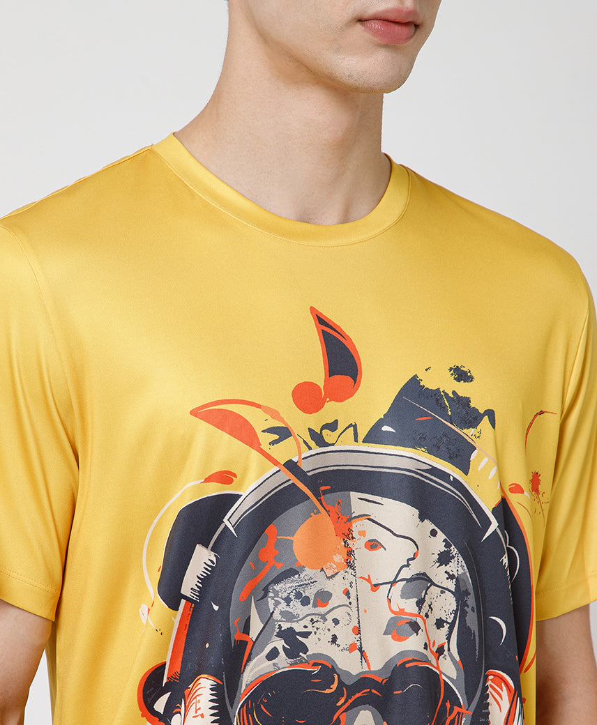 Kickers Mustard Graphic Men T-Shirt