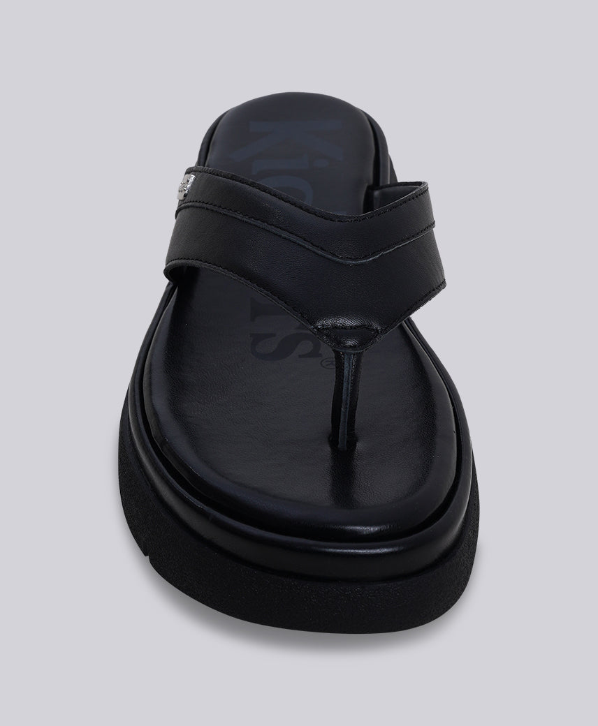 Kickers Women KICK GO Genuine Leather BLACK Platform Sandal