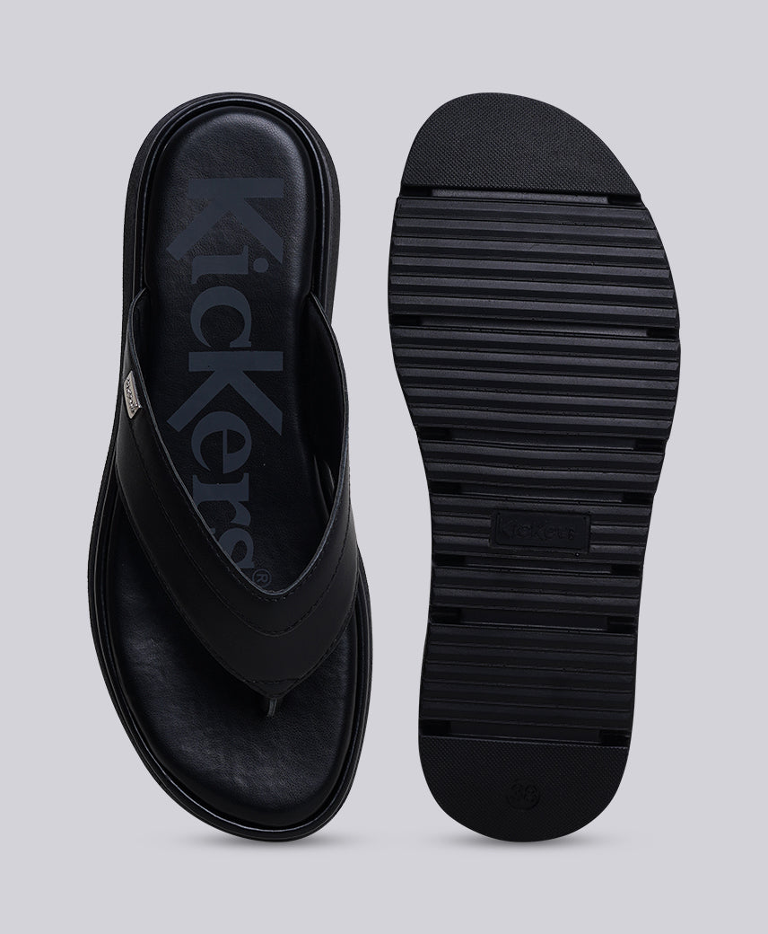 Kickers Women KICK GO Genuine Leather BLACK Platform Sandal