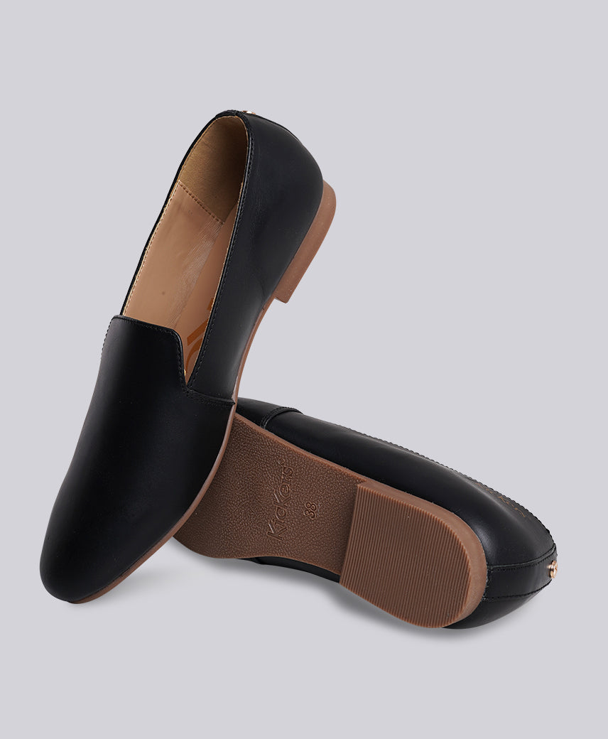 Kickers Women KICK BREAM Genuine Leather BLACK Flat Ballerina