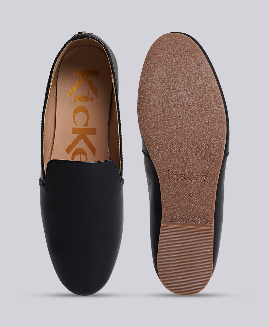 Kickers Women KICK BREAM Genuine Leather BLACK Flat Ballerina