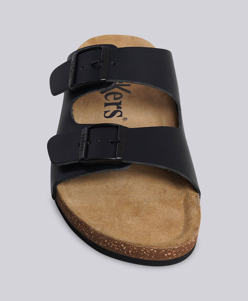 Kickers Men KICK GLOAS Genuine Leather BLACK Flat Sandal