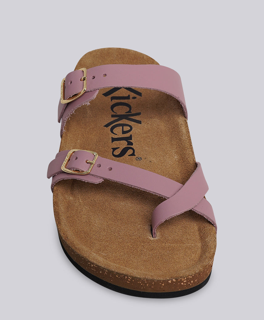 Kickers Women KICK- DIYA Genuine Leather PINK Flat Sandal