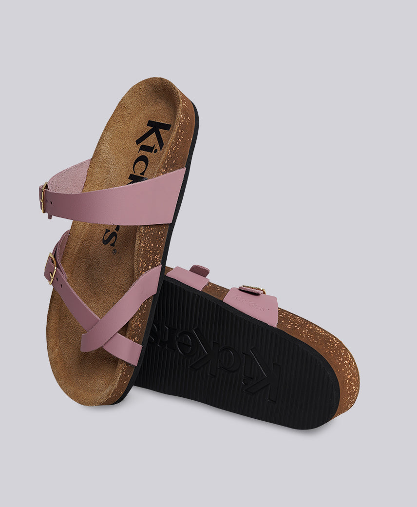 Kickers Women KICK- DIYA Genuine Leather PINK Flat Sandal