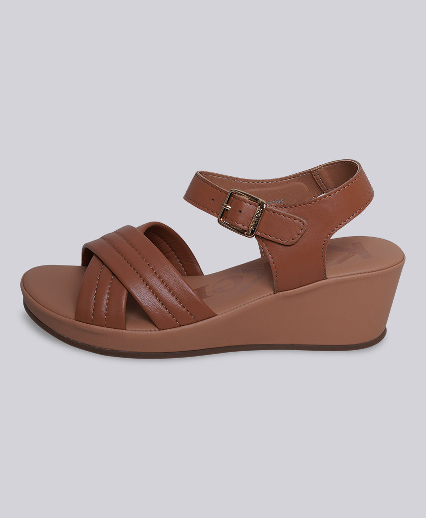 Kickers Women KICK BIGEYE Genuine Leather LT TAN Wedge Sandal