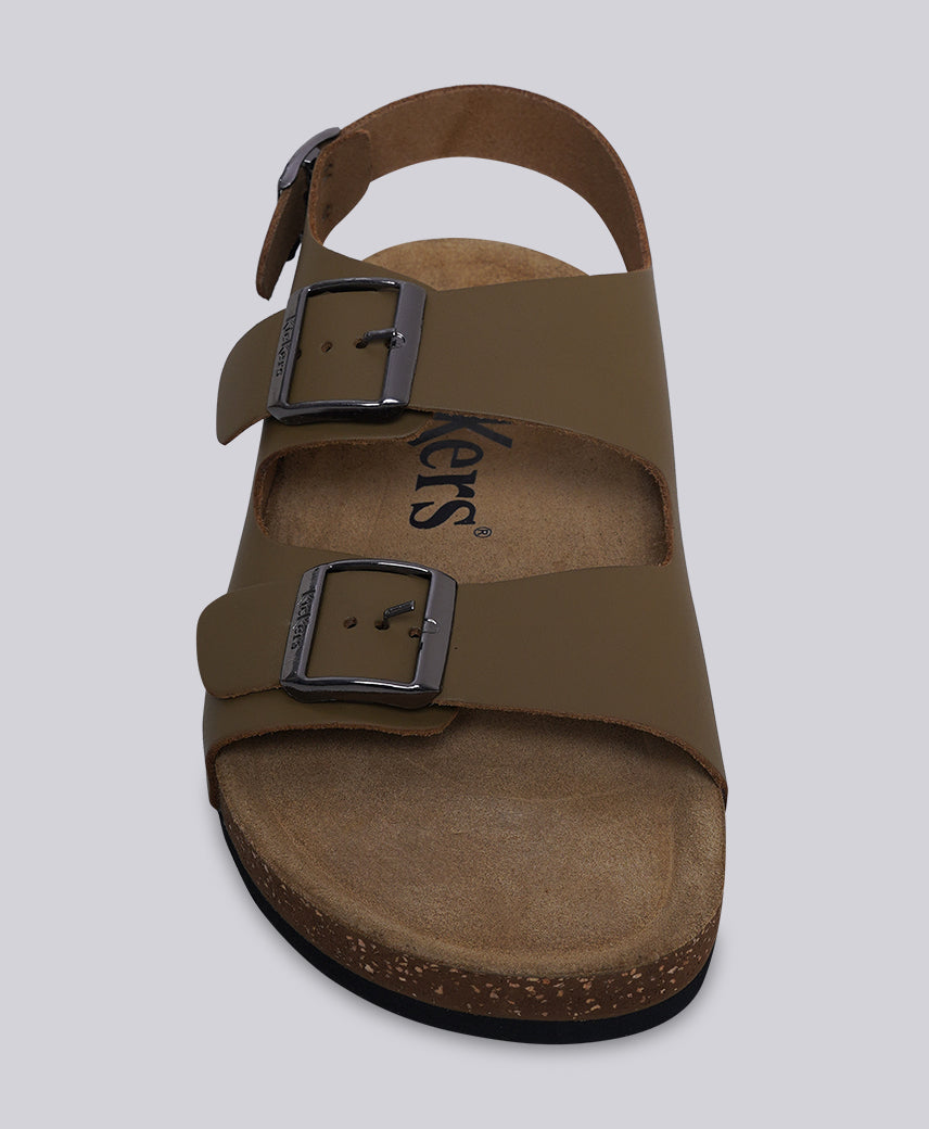 Kickers Men KICK KANG Genuine Leather Khaki Flat Sandal