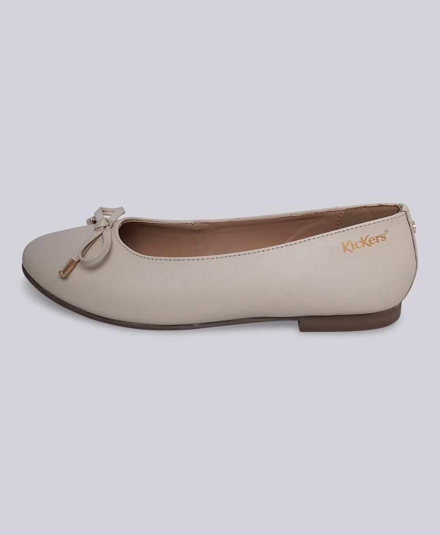 Kickers Women KICK BOGA Genuine Leather IVORY Flat Ballerina