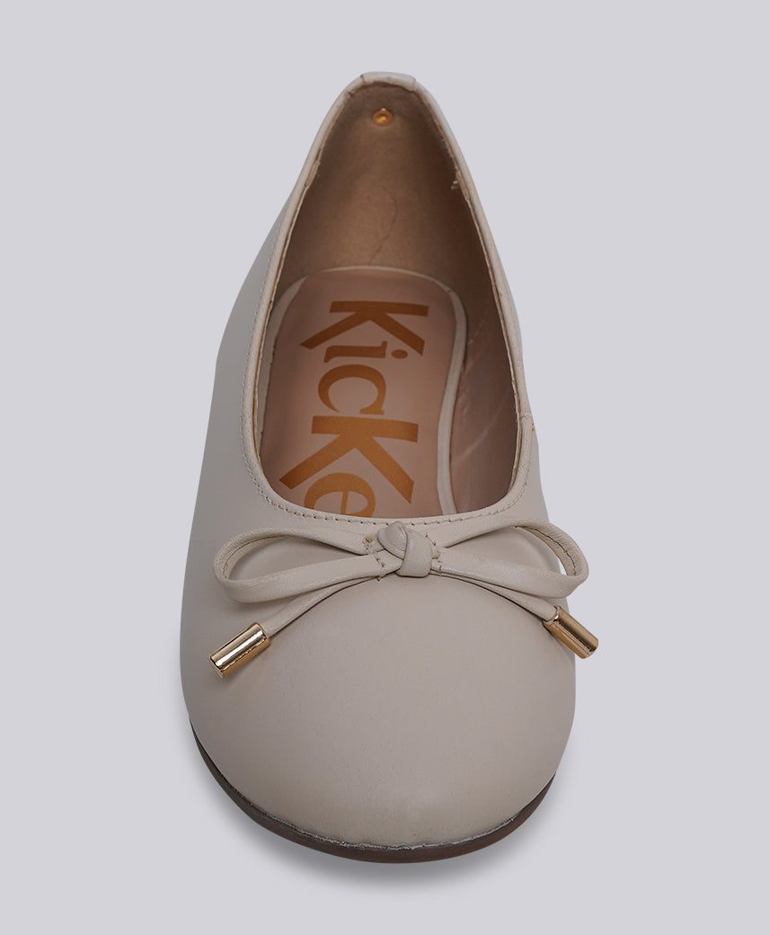 Kickers Women KICK BOGA Genuine Leather IVORY Flat Ballerina